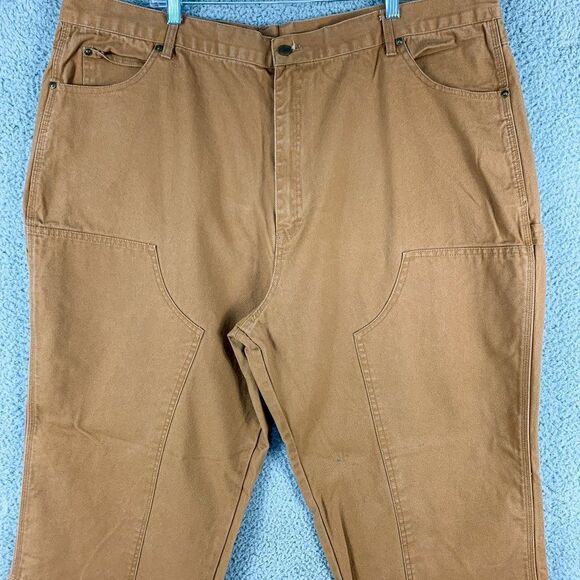 Bear River Carpenter Pants Mens 46 Brown Double Knee Workwear Outdoor Camp 44x30 - Picture 3 of 16